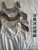 Camisola de algodón y lino blanca para mujer, prenda interior de verano, se puede usar como capa exterior, top sin mangas holgado y relajado