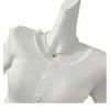 Cárdigan de Punto Fino de Corte Slim de Encaje de Cintura Alta Estilo Francés Suave para Primavera y Verano Camiseta de Manga Corta para Mujer Ins Trendy