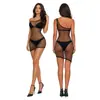 Lencería sexy europea y americana de Amazon, ropa interior seductora de rejilla hueca, uniforme coqueto para mujer, en stock de fábrica de comercio exterior