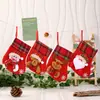 Nova Decoração de Natal Desenho Animado Velhinhos Meias com Carta Presente Infantil Bolsa de Doces Pingente para Árvore de Natal