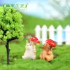 Adornos de paisaje en miniatura, manualidades de resina, decoraciones de paisajismo DIY, tres tipos de figuritas de animales con sombrilla, decoraciones para plantas en maceta