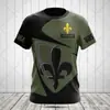 Patrón del Emblema Nacional Bosnio Impresión 3D Transfronterizo Nuevo Camiseta Casual de Manga Corta para Hombre Venta Directa de Fábrica Suministro