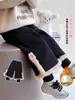 Calças de Lã para Meninas Inverno 2025 Nova Versão Coreana Roupa de Inverno Grossa e Quente para Crianças Calças Casuais Falsas de Duas Peças