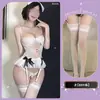 Lencería Sexy con Tirantes, Potenciador Seductivo para Busto Pequeño, Uniforme de Abstinencia Transparente, No Necesita Quitarse la Entrepierna, Qqny