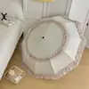 Guarda-chuva Dobrável Rosa de Renda Lolita, Dupla Utilidade para Sol e Chuva, Guarda-sol com Proteção Solar, Romântico e Estiloso, Guarda-sol Portátil
