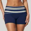 Em Estoque Roupa Esportiva de Secagem Rápida para Corrida Novo Fitness Shorts de Três Quartos Patchwork Color Blocking Alta Elasticidade Calças com Controle de Barriga