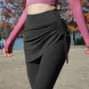 Falda media de dos piezas falsas pantalones de tiburón estilo nuevo una pieza talla grande talla extra mm falda deportiva de fitness para yoga que cubre las caderas cover