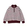 Sudadera Infantil con Media Cremallera Moda Primavera 2026 Top Elegante para Niños Mayores, Sudadera Versátil a Rayas con Cuello Alto Capa Base