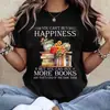 Camiseta de Cita de Lectura Camiseta con Patrón de Flor y Libro Hombres Mujeres Moda Divertida Camiseta Casual de Calle