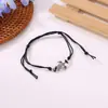 Conjunto de tornozeleiras de tartaruga transfronteiriça novo vintage corda de cera pulseira de tartaruga tartaruga de prata antiga tornozeleira de praia