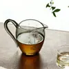 Nuevo Juego de Té de Vidrio Resistente al Calor con Patrón de Bambú Dorado y Plateado Estilo Chino, Taza de Ceremonia, Separador de Té, Tetera Transparente