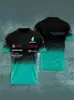 Camiseta Moda Rua Estilo Street Style F1 2025 Masculina e Feminina Verão Manga Curta Esportes ao Ar Livre Solta e Transparente
