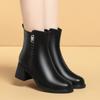 Botas de moda para mujer con forro de felpa, botas de cuero suave de alta calidad, nuevas para invierno, antideslizantes, resistentes al desgaste, versátiles, zapatos de moda para mujer