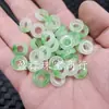 Jade Esmeralda Verde Flor Flotante Hebilla Grande de Jade Anillo de Cuentas Sueltas de Jade Anillo Donut Accesorios de Joyería Cuentas de Jade Hechas a Mano