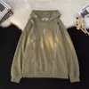 Moletom com Capuz Hip-Hop Americano Masculino Streetwear Nicho Metal Zíper Duplo Design Solto Tendência Hoodie Top Jaqueta