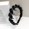 Nova Faixa de Cabeça Fashion com Strass de Duas Fileiras para Mulheres, Pente Simples e Elegante de Dentes Largos com Design de Coroa Alta, Presilha de Cabelo com Enfeites de Strass, Faixa de Cabeça de Luxo