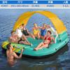 Isla Flotante Inflable Grande Bestway con Toldo para 8-10 Personas Flotando en el Mar Parasol Flotante para Adultos Embarcación para el Hogar