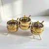 Conjunto de Potes Giratórios para Temperos de Aço Inoxidável 304, Frasco de Temperos, Pote de Sal, Pote de Temperos para Cozinha, Copo Medidor Doméstico, Criativo