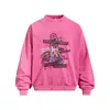 Moletom com Gola Redonda Solto Flor Frita em Água Estilo Rua Americano Masculino Primavera/Outono Estilo Estampa de Personagem Graffiti Casual Roupa Esportiva