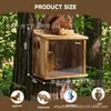 Casa de ardilla de madera transfronteriza, caja de cría de mascotas colgante para jardín exterior, nido de pájaro de madera maciza, caja colgante decorativa para jardín