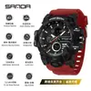 Nuevo Reloj Electrónico Transfronterizo Sanda para Hombre, Deportivo, Resistente al Agua, Luminoso, Doble Pantalla, Multifunción, Modelo Popular
