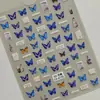 Pegatinas de Arte para Uñas Mariposa Azul Hielo Soñador 5D en Relieve Mariposa Azul Tridimensional Pegatinas para Uñas DIY Decoración Estilo Ca