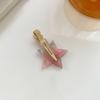 Estilo Japonés y Coreano Celebridad de Internet Mismo Estilo Peluquería Maquillaje Pinza para el Cabello Sin Costuras Estrella de Cinco Puntas Corazón Pinza para Flequillo de Ácido Acético Pinza Lateral Pinza de Pato para Mujer