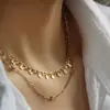 Collar Hecho a Mano Lentejuela Acero Inoxidable No se Desvanece Cadena para Clavícula en Relieve Borla Disco Regalo Exquisito Suministro de Amazon