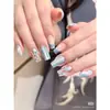 Pegatina para Uñas Hot Silver Estrella Vaquera del Milenio Y2K Azul Gris Exquisita Calcomanía Hueca para Decoración de Uñas con Adhesivo