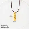 Nuevo Estilo Brillante Hielo Triturado Tridimensional Ladrillo de Imitación Oro Colgante para Mujeres Oro de Arena Vietnamita Barra Cuadrada Sólida de Imitación Oro Collar Joyería