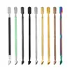 Aço inoxidável de fábrica empurrador de cutícula de aço para nail art empurrador de cor empurrador de pele morta raspador de cabeça dupla ferramentas de nail art atacado