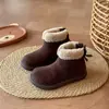 Novas botas de neve infantis estilo inverno, com design dobrável, forro de fleece e solas espessadas.. Estas botas de algodão quentes, antiderrapantes e com sola macia são adequadas para meninas e crianças mais velhas.