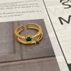 Anillo de diamantes verdes de moda coreana para mujer, con personalidad de Joker, anillo para el dedo índice, suministro de joyería al por mayor de AliExpress.