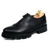 Zapatos de hombre otoño-invierno estilo brogue flor zapatos de hombre moda británica sin cordones puntiagudos zapatos de cuero zapatos de cuero