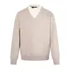 Suéter tejido holgado de retazos con cuello tipo Henry, falso dos piezas, para hombre, nuevo estilo de otoño, suéter simple y versátil para pareja, prenda exterior de moda para mujer