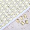Rhinestones para Unhas de Venda Quente 6*8 Cubo de Açúcar Pequeno Gelo Transparente Fundo Pontiagudo, Rhinestones Retangulares Coloridos Transparente Ângulo Reto para Unhas, Rhinestones de Gelo para Unhas