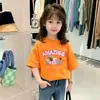 Novo Top Infantil de Manga Curta Estiloso e Fashion para Meninas, Tendência Camiseta Branca 100% Algodão Verão 2026
