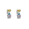 Aretes de Diamantes de Color Estilo Europeo y Americano Aretes de Dopamina Exquisitos Personalidad Marea Súper Flash Drenaje en Vivo Aretes de Zirconia de Color