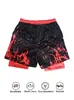 Pantalones de Cinco Puntos 2025 Estilo Europeo y Americano para Hombre Doble Capa Degradado Pantalones de Playa Shorts Casuales Moda Tendencia Corte Holgado