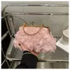 Bolso de Noche Transfronterizo para Mujer con Cierre Floral, Bolso con Forma de Concha, Nuevo Modelo Primavera 2025, Bolso de Mano con Cadena, Bolso Cruzado para Hombro