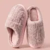 Pantuflas de algodón para mujer para uso en casa en otoño e invierno, pantuflas cálidas de felpa con suela gruesa antideslizante para interiores para parejas y hombres en invierno