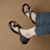 Sandalias de Tira Cruzada con Punta Abierta para Mujer, Nuevo Estilo Verano 2025, Cómodas para Uso en Exteriores, Zapatos Romanos de Suela Gruesa con Sensación Suave y Acojinada