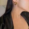 Europa e Estados Unidos Diamante de amor oco transfronteiriço 14K Brincos de metal de latão 925 Pino de prata All-match High-end Ear Jóias para mulheres