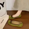 Sapatos Femininos 2026 Novo Estilo Bico Quadrado Slip-On com Laço Plano para o Trabalho, Sapatos Baixos Barco com Solado Macio