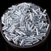 Tubo de cuentas de vidrio relleno de plata 4/6 mm accesorios para joyería borla punto de cruz cosido a mano diy largo tubular con cuentas accesorios para ropa
