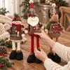 Figurilla Navideña de Venta Caliente Transfronteriza Muñeco Retráctil de Arpillera con Copo de Nieve y Cuadros Adorno de Decoración Navideña