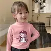 Camiseta Interior de Terciopelo con Cuello Medio para Niñas 2025 Primavera y Otoño Nueva Ropa Superior para Niños Niñas Pequeñas Ropa Interior de Otoño e Invierno de Manga Larga Moderna