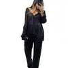 Moda Casual Europea y Americana Transfronteriza para Mujer Chaqueta con Cuentas Pantalones Traje de Chaqueta Elegante Elegante Lentejuelas Traje de Dos Piezas