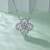 Colar de quatro folhas em argola de prata de lei S925 feminino totalmente cravejado em diamante moda Coringa simples nova corrente para clavícula joias atacado