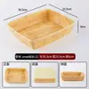 Plato de exhibición para buffet de olla caliente sukiyaki con diseño de madera de melamina, plato giratorio rectangular para verduras y champiñones